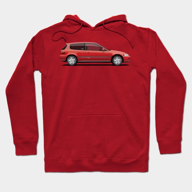 EG SIR Hatchback - Milano Red Hoodie by ARVwerks